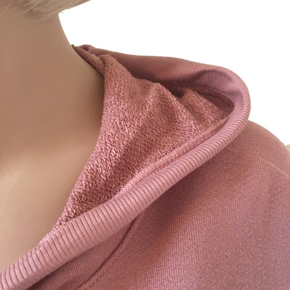 SPLENDID Rayon Blend Pink Crop Pullover Hoodie Activewear Yoga Fitness Street - Picture 6 of 14